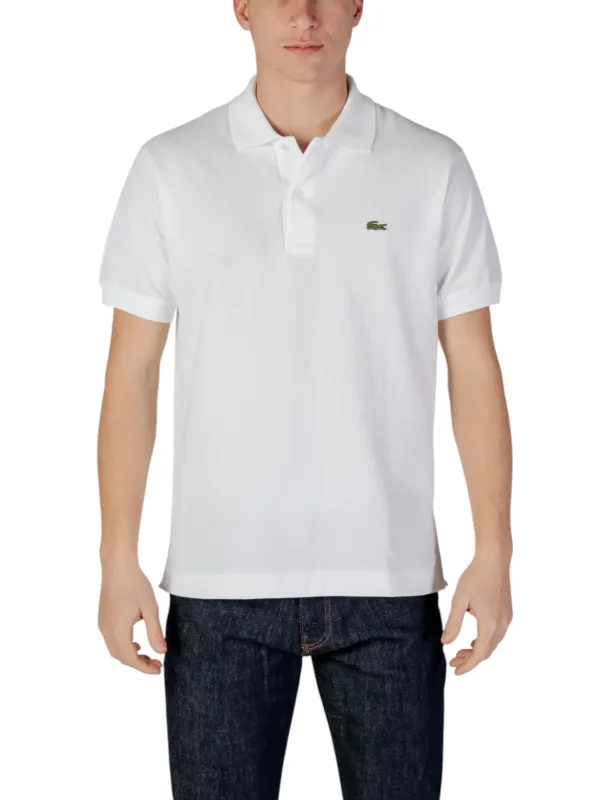 Weißes Lacoste Polohemd mit Jeans Weißes Lacoste Polohemd mit Jeans