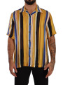 Shirts Yellow Striped Silk-Blend Men's Shirt 1.200,00 € 8054802572854 | Planet-Deluxe