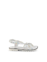 Silberne Sport-Sandalen mit Klettverschluss