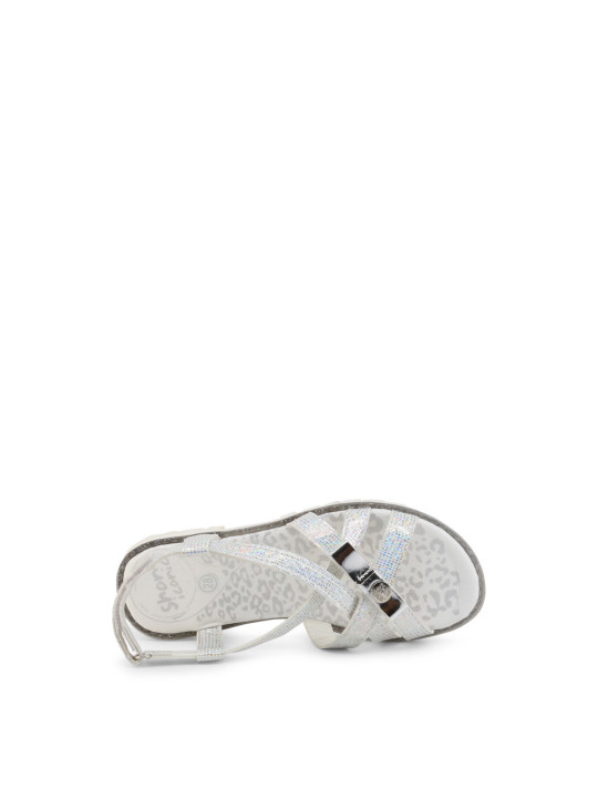 Silberne Shone Sandalen mit Riemchen