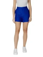 Royalblaue Desigual Shorts mit hohem Bund
