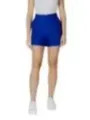 Royalblaue Desigual Shorts mit hohem Bund