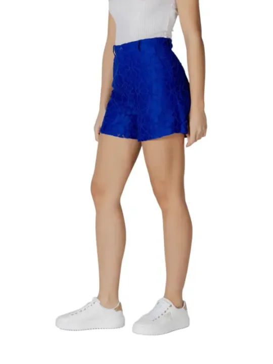Royalblaue Desigual-Shorts mit Textur