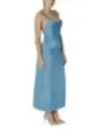 Babyblaue Seidenkleid mit Schlitz