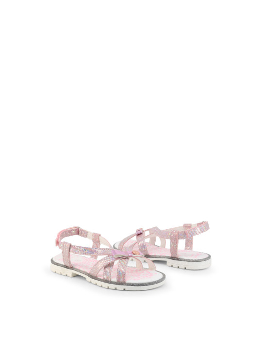 Rosa Sandalen mit Glitzerriemen für Mädchen
