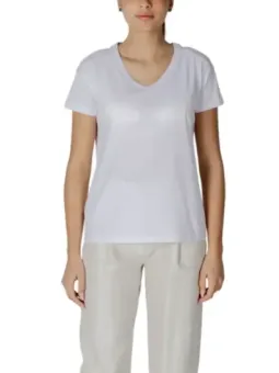 Weißes Armani Exchange V-Ausschnitt T-Shirt