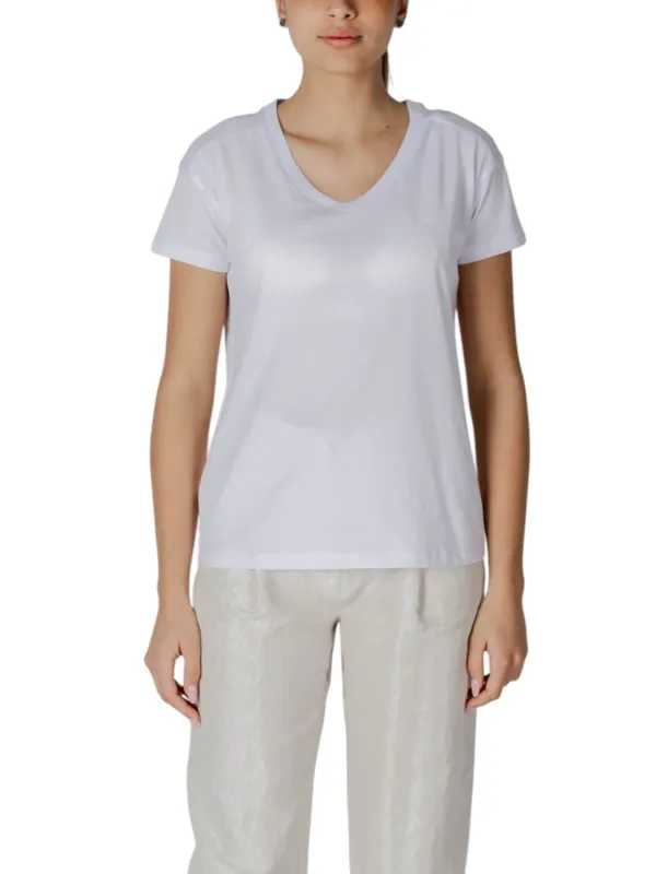 Weißes Armani Exchange V-Ausschnitt T-Shirt Weißes Armani Exchange V-Ausschnitt T-Shirt