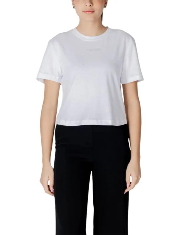 Weißes Guess Active T-Shirt Damen Weißes Guess Active T-Shirt Damen