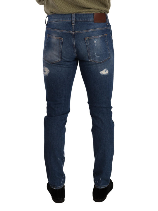 Jeans & Pants Elegant Distressed Slim Fit Denim Jeans 1.000,00 € 8054802885312 | Planet-Deluxe