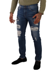 Jeans & Pants Elegant Distressed Slim Fit Denim Jeans 1.000,00 € 8054802885312 | Planet-Deluxe