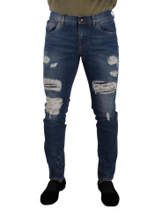 Jeans & Pants Elegant Distressed Slim Fit Denim Jeans 1.000,00 € 8054802885312 | Planet-Deluxe