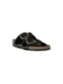 Schwarze Birkenstock Sandalen mit Goldschnallen