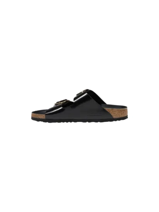 Schwarze Birkenstock Pantoletten mit Riemen