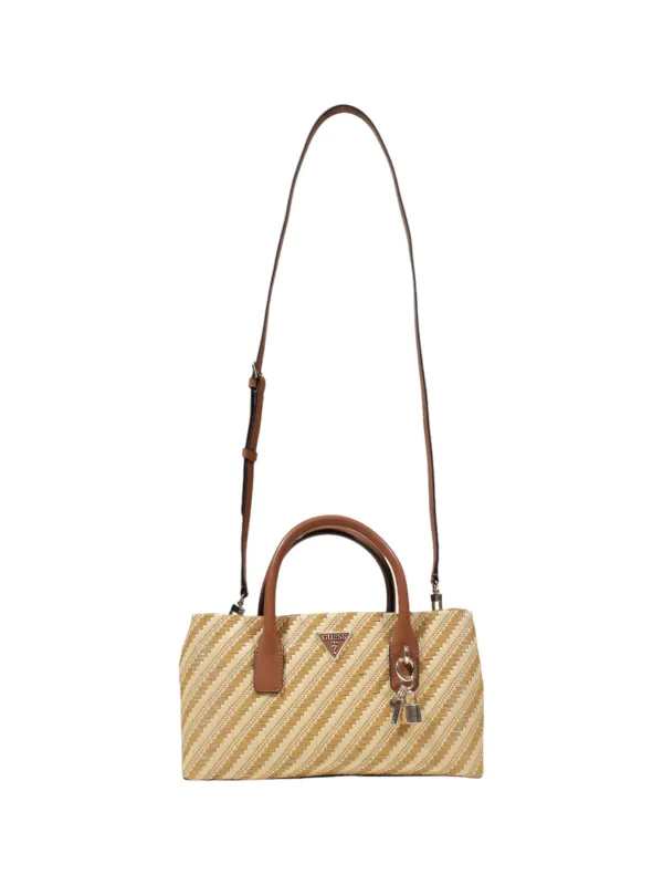 Gestreifte Guess Handtasche aus Bast Gestreifte Guess Handtasche aus Bast