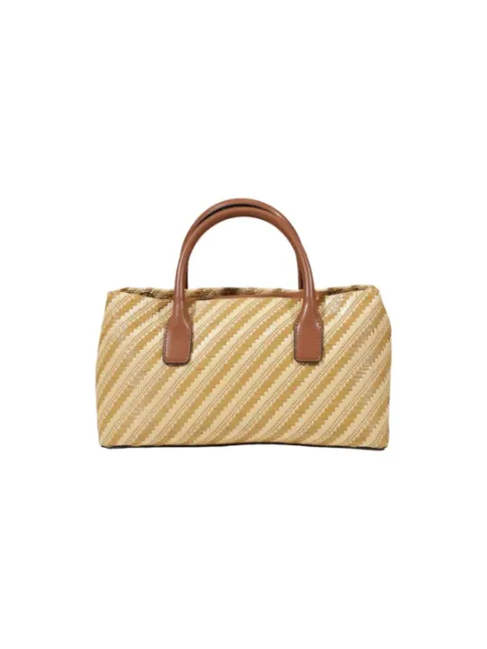 Stroh- und Stoffhandtasche von Guess
