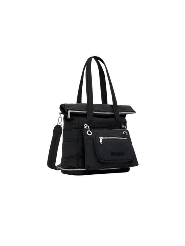 Schwarze Desigual Tasche mit Details Schwarze Desigual Tasche mit Details