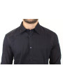 Shirts Elegant Blue Cotton Slim Casual Shirt 400,00 € 7333413047403 | Planet-Deluxe