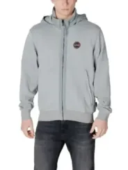 Grauer Napapijri Kapuzen-Zip-Hoodie