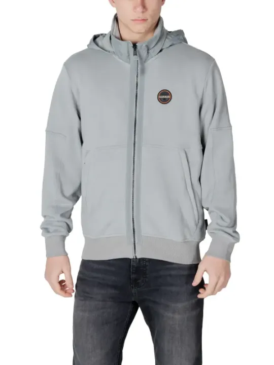 Grauer Napapijri Kapuzen-Zip-Hoodie