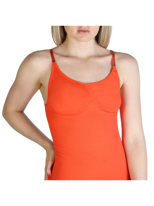Orange Bodycon Kleid mit dünnen Trägern