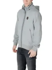 Graue Napapijri Kapuzenjacke mit Logo
