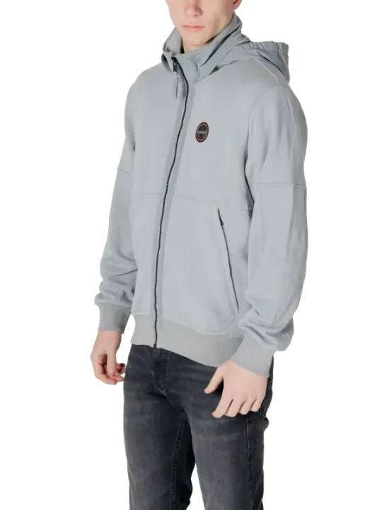 Graue Napapijri Kapuzenjacke mit Logo