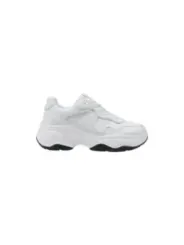 Weiße Leder-Sneakers mit dicker Sohle