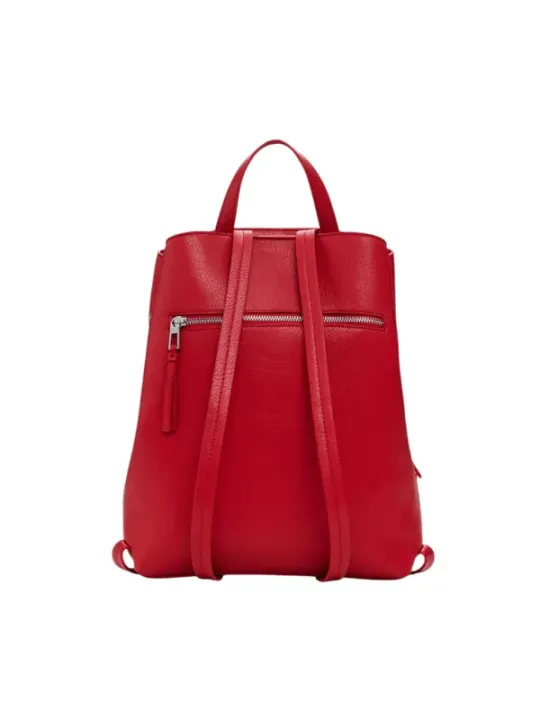 Roter Desigual Leder Rucksack stilvoll
