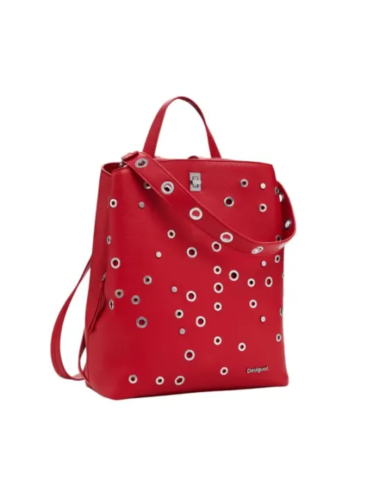 Roter Desigual Rucksack mit Kreisen