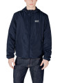 Dunkelblaue EA7 Windbreakerjacke mit Kapuze