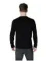 Schwarzes Langarm-Crewneck-Pullover Jeans