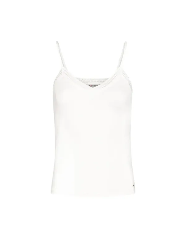 Weißes Camisole mit Ausschnitt Morgan De Toi