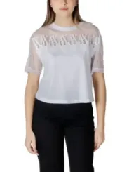 Weißes Mesh-Top mit AX-Logo