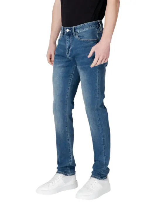 Dunkle blaue Denim Straight Leg Jeans