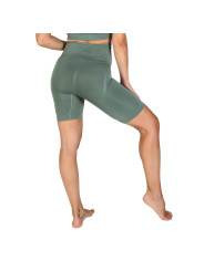 Khaki grüne Damen Sportshorts hochtailliert
