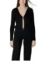 Schwarzer Strick-Cardigan mit V-Ausschnitt