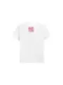 Weißes T-Shirt mit pinkem Logo
