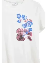 Blumendesign graues Desigual T-Shirt