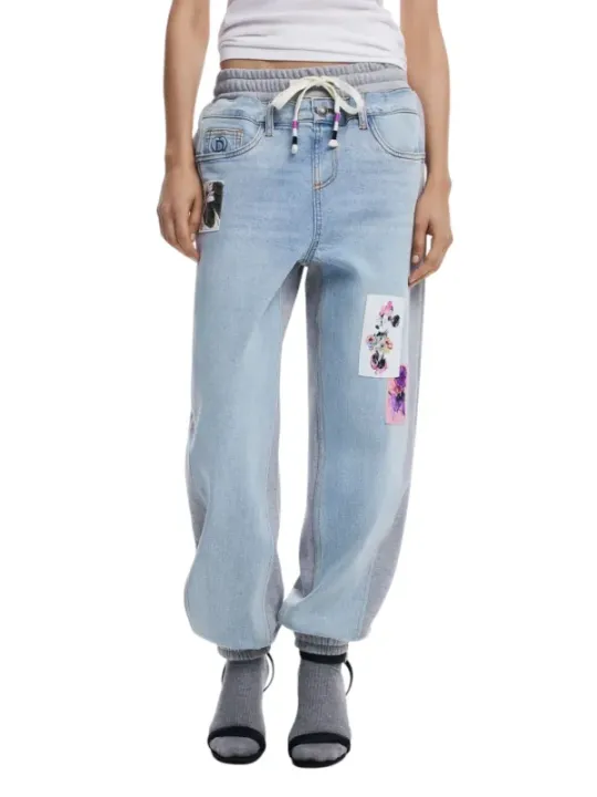 Desigual Jeans mit Rosen-Applikation