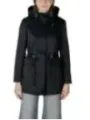 Wasserdichte schwarze Damenjacke mit Kapuze