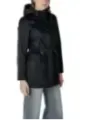 Schwarze wasserdichte Damenjacke mit Kapuze