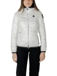Weiße Blauer Jacke mit Reißverschluss