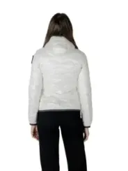 Weiße und graue Blauer Pufferjacke