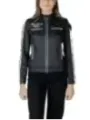 Schwarze Blaue Damen Bomberjacke Racing
