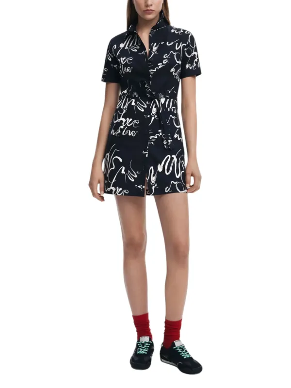 Abstrakter Print Damen Kurz-Romper Schwarzweiß Abstrakter Print Damen Kurz-Romper Schwarzweiß
