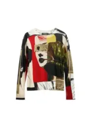 Buntes Desigual Strickmuster Sweatshirt