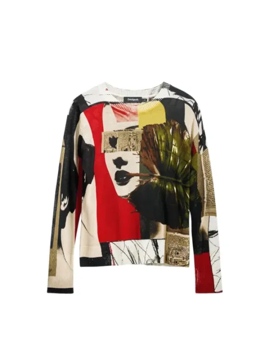 Buntes Desigual Strickmuster Sweatshirt