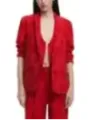Roter Damenanzug aus Satin