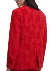 Roter Blumenmuster Blazer Desigual Jacke