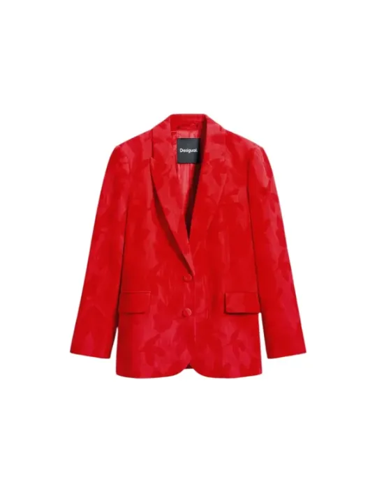 Roter Desigual Blazer Texturierter Stoff